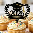 thumbnail image 7 of Class of 2026 Glitter Cake Topper – Congrats Grad Cap Pick for High School and College Graduation – 2026 Graduation Party Supplies for Cake and Dessert Decorations, 1 PCS (Black-2), 7 of 7