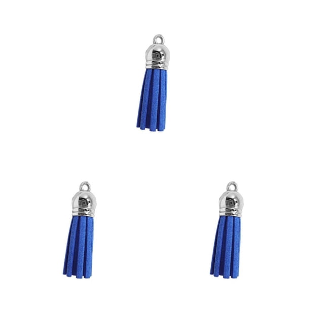 Cateissary 28 piezas bolso llavero encantos creativo llavero borlas Simple colgante decoración llavero borla adorno DIY accesorio azul real Azul real 3Conjunto