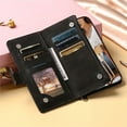 thumbnail image 2 of Premium Leather Flip Phone Case with Zipper Wallet for iPhone 14, 13, 12, 11 Pro Max, X, XS, XR, 8, 7, Plus SE 2020, 2022, 2 of 5