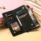 thumbnail image 2 of Premium Leather Flip Phone Case with Zipper Wallet for iPhone 14, 13, 12, 11 Pro Max, X, XS, XR, 8, 7, Plus SE 2020, 2022, 2 of 5