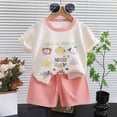 thumbnail image 2 of Baby Boy's Clothing Boys' Shorts Set Outfits Kids Spring Summer Cotton Color Block Printed Sleeveless Beach 6M 12M 18M 24M 3T 4T Shirts Tshirt 2-Piece, 2 of 5