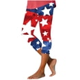 thumbnail image 2 of SELONE Leggings for Women 4th of July Patriotic Graphic Lounge Capri Pants Red White and Blue Clothes White XL, 2 of 5