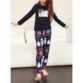 thumbnail image 3 of Elippeo Christmas Family Pajamas Matching Set, Bear Print Long Sleeve T-shirt with Pants Sleepwear Loungewear, 3 of 10