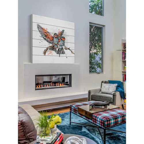 Marmont Hill "Deux Oiseaux" by Marie-Eve Pharand Painting Print on White Wood