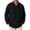 Black, variant on Bxsruta Men's Pullover Shirts Long Sleeve Half Button Down Tops with Pockets Textured Casual Workwear