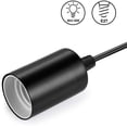 thumbnail image 2 of E27 Pendant Lamp with Screw Ring 100 cm Adjustable Fabric Cable Compatible Lampshade Ideal Socket for Kitchen Pendant Lamps Black, 2 of 4