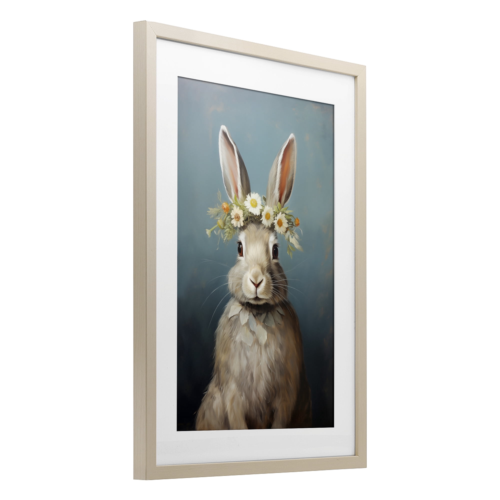 Stupell Industries Daisy Crowned Bunny Portrait Birch Framed Print Under Glass, design by Heidi Kuntz