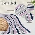 thumbnail image 3 of Pink Grey Striped Body Pillow Covers 20"x60", Farmhouse Stripes Modern Abstract Art Soft Brushed Microfiber Breathable Throw Pillow Covers, Pillowcase with Zipper for Couch Sofa Bedroom Living Room, 3 of 9