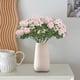 thumbnail image 5 of Ramo de rosas de seda artificial | Tallos de rosa falsa de color champán con acentos de plantas acuáticas | Flores decorativas realistas para centro de mesa de oficina en casa | 7 Cabezas | 32cm de, 5 of 5