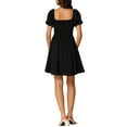 thumbnail image 3 of INSPIRE CHIC Vestido Mini de Corsé para Mujeres Cuello Cuadrado Manga Corta Vestidos Fruncidos en Parches XL Negro, 3 of 6
