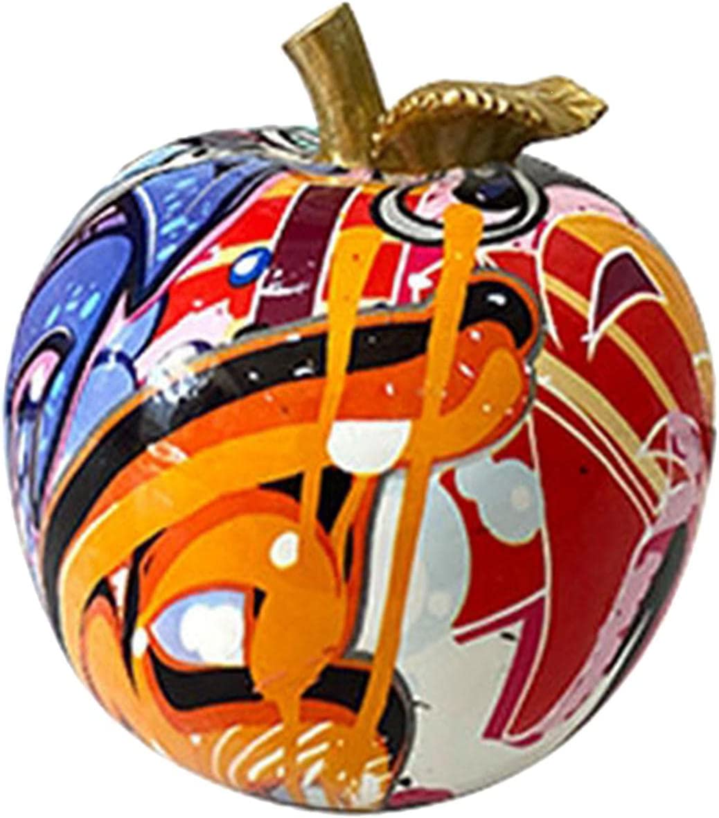 dosili European Graffiti Apple Statue Fruits Sculptures Apple Figurine