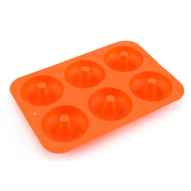 6-Cavity Silicone Donut Baking Pan Bandeja para moldes sin , Fácil de limpiar y apto para lavavajillas y microondas (2 Pack)
