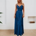 thumbnail image 2 of OSOLU Women Casual V-Neck Dress Flowy Comfortable Everyday Wear Spring Summer Dresses Stylish Solid Color Soft Sundress Vacation 2025 Elegant Classy Dresses, 2 of 5
