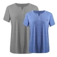 thumbnail image 3 of Annhoo 2 Pack Oversized T-Shirts for Women Summer Basic Baggy Casual Short Sleeve Tops Casual V Neck Soft Blouses, 3 of 3