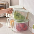 thumbnail image 5 of 2.4 L Plastic Storage Containers with Lid Large Square Food Storage Organizer Stackable Refrigerator Organizer with Handle Kitchen Containers for Fruits Vegetables Meat Eggs, 5 of 6