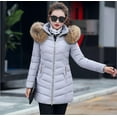 thumbnail image 1 of Veste d'Hiver Décontractée pour Femme, Couleur Unie, Extérieur, Grande Taille, à Capuche, Coupe-Vent, Coupe Ajustée, Argent, 1 of 2