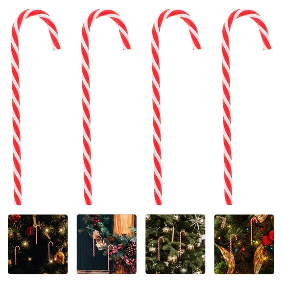 HONMEET 18Pcs Twinkling Candy Cane Christmas Tree Decorations PVC Ornaments for Holiday Party