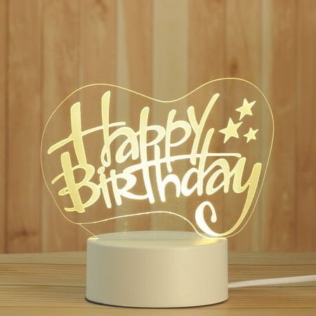 

Happy Birthday Creative And Warm 3D Stereo Night Light For The One You Love