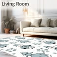 thumbnail image 2 of ODIKA 6'x9' Machine Washable Non-Slip Area Rug, Whimsical Frosty Friends Evergreen Wilderness Journey High Traffic Rug with Pad, White, 617874, 2 of 8