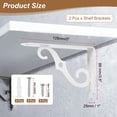 thumbnail image 2 of Uxcell 2 Pcs Soportes Decorativos para Estantes, Soportes para Estantes Flotantes de 5" x 3" para Estanterías de Pared, Blanco, 2 of 7