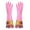 Pink, variant on JoyMoreHome 1 Pair Rubber Gloves Non-slip Waterproof Warmer Winter Household Dishwashing Long Cuff Latex Glove With Fleece Lining Flower Style