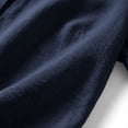 thumbnail image 5 of ClodeEU Women's 2 Piece Linen Cotton Outfits,Collared Button Down Shirt and High Waist Wide Leg Shorts Set,Casual Summer Loungewear with Pockets Navy,Women's Plus M, 5 of 8