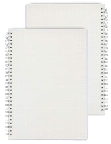 7.1 Inches x 10 Inches Miliko Transparent Hardcover B5 Ruled Wirebound/Spiral Notebook/Journal Set-2 Per Pack Ruled