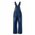 thumbnail image 4 of Juslio Mens Straight Cargo Jeans Pocket Casual High Waist Dark Blue Jeans, 4 of 7