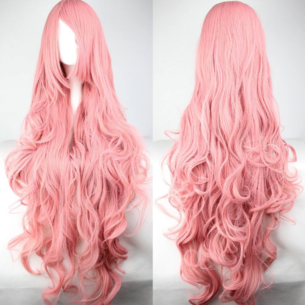Pink wig 100 cm cosplay clearance