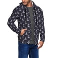 thumbnail image 3 of Zip Up Hoodies for Men - white anchor navyblue pattern Long Sleeve Comfrt Men'S Fashion Hoodies & Sweatshirts, Jackets for Men Hoodies Pullover Clothing Clothes with Pouch, 3 of 5