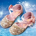 thumbnail image 2 of WUXIAN Child Little Girls Dress Shoes Glitter Princess Sandals Shoes Spring Summer Closed Toe Sequin Flat Leather Shoes Princess Shoes Dance Shoes Baby Leisure Footwear, 2 of 9
