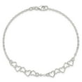 thumbnail image 6 of 925 Sterling Silver Polished Fancy Heart Link Chain Anklet Valentine Day Gift for Women 9", 6 of 7