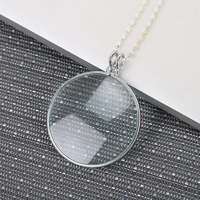 Collar con colgante de lupa de 5 aumentos y lente de vidrio de aleación