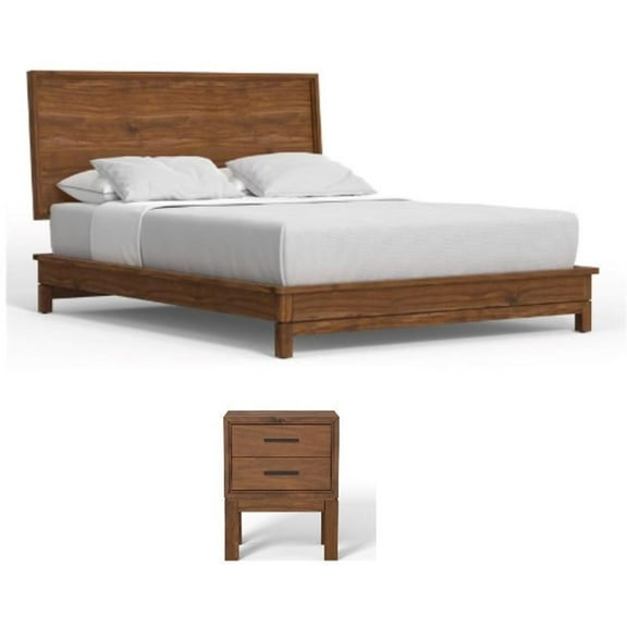 Home Square 2-Piece Set with King Platform Bed & 2 Drawer Nightstand