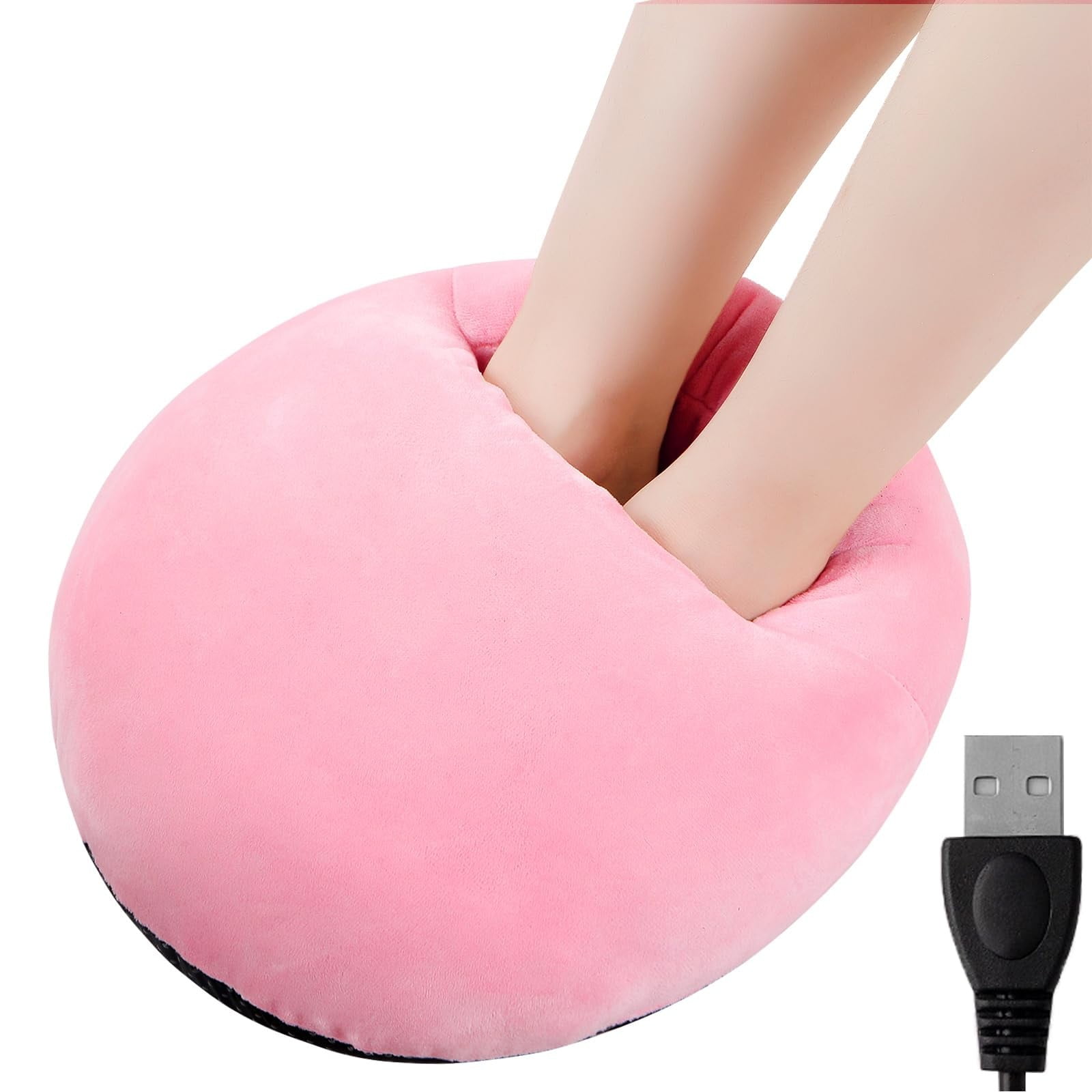 Powered Foot Warmer USB Heating Pad Soft Flannel Non Foot Warmer Slippers for Men and Women Heating and Warming