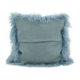 thumbnail image 2 of Ice Blue Color Genuine Mongolian Real Lamb Fur Decorative Throw Pillow - Polyester Filled, 16" Square, 2 of 2