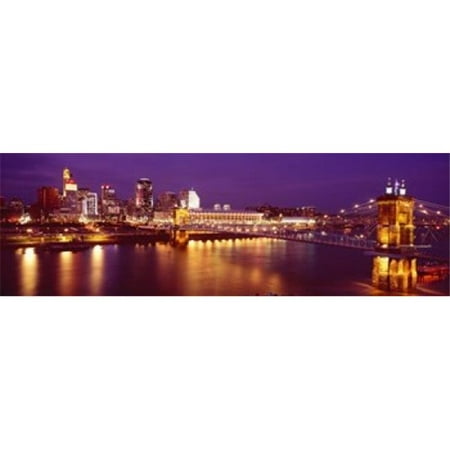 Panoramic Images Ppi41264l Usa Ohio Cincinnati Night Poster Print By Panoramic Images 36 X 12 Walmart Com