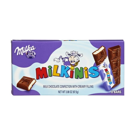 Milka Milkinis Milk Chocolate Confections with Creamy Filling, 3.08 OZ
