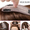 thumbnail image 4 of Benehair Silk Base Clip In Topper Hairpiece 100% Remy Real Human Hair Extensions Invisible Women Straight Brown 7cm*13cm, 4 of 9