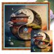 thumbnail image 1 of (11CTACC-4002__C__45X45) Hilo algodón ecológico bordado 11CT 3 hebras impresión 45*45cm Tai Chi Tu-Paisaje cabaña Kit punto cruz serie Still Life, 1 of 9