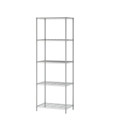 - High Supply 5-Tier Wire Shelving Metal Wire Shelf Storage Rack Durable Organizer Unit Perfect for Kitchen Garage Pantry Organization in Grey,21'Wx14 Dx62 H 5 tier