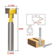 thumbnail image 5 of 4 Uds 1/4 pulgadas vástago T-Slot Cutter Router Bit de acero 3/8 pulgadas y 1/2 pulgadas de longitud cortadores de carpintería para herramientas eléctricas, 5 of 8