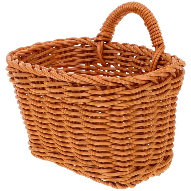 Cesta tejida de cocina, cesta colgante de mimbre de imitación, cestas de pared de mimbre, cesta de almacenamiento decorativa, cesta de almacenamiento para puerta, cesta de almacenamiento de ajo