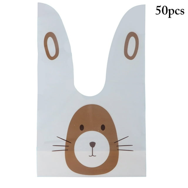 Coofit 50PCS Candy Bag Rabbit Ears Design Treat Bag Party Favor Bag for Cookies Candy