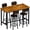 Brown-b, variant on Lamerge Bar Dining Table Set for 4 Industrial Pub Table and Chairs, Kitchen Counter Height Table & 4 PU Leather Upholstered Stools with Backrest Space-Saving Dining Room Table Set for Small Space