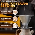 thumbnail image 4 of Pour Over Coffee Dripper - 3.18x4.48 Stainless Steel Pour Over Coffee Maker with Large Plastic Handle, Wide Secure Base and a Brush for Cleaning - Ensures Well-Balanced and Reach Tea Infuser, 4 of 8