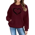 thumbnail image 5 of Mercatoo Teen Girls' Cute Sweatshirts with Hood Kids Oversized Long Sleeve Pullover Tops with Pocket Fall Winter School Trendy Clothes, 5 of 8