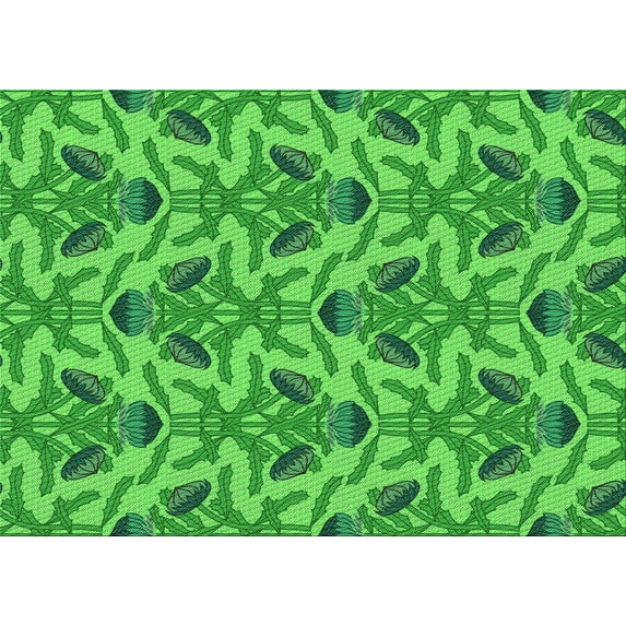 Ahgly Company Indoor Rectangle Patterned Neon Green Area Rugs, 2' x 5'