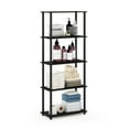 thumbnail image 5 of Furinno Besi 5-Tier Industrial Multipurpose Shelf Display Rack with Metal Frame, Wide, Finn Oak, 5 of 6
