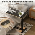 thumbnail image 7 of ACTIVESIT Black 32"x18" Adjustable Overbed Bedside Table with Wheels Laptop Table Standing Computer Desk Portable Stand Up Work Station Cart Tray Side Table for Sofa and Bed, 7 of 7